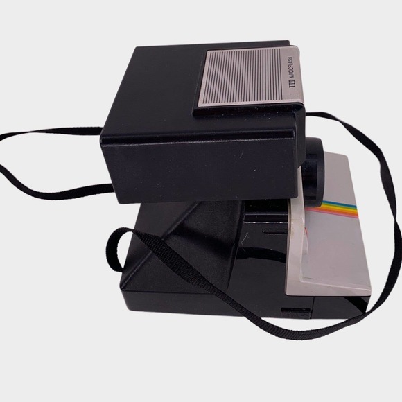VTG Polaroid Gray Rainbow Stripe One Step Land Camera With Flash UNTESTED - Picture 6 of 11